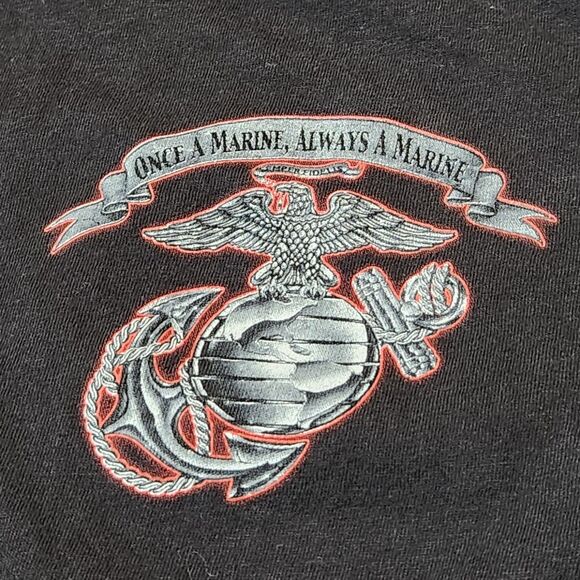 Black Ink Design Tee XXL – “Once a Marine Always a Marine” - Picture 2 of 9